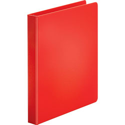 Business Source 35% Recycled Round Ring Binder, 1 in Capacity, Red