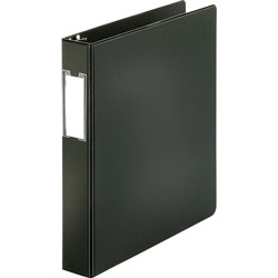 Business Source 35% Recycled Round Ring Binder, 1 1/2 in Capacity, Black