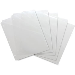 Business Source Binder Pockets, Poly, Letter, 8-1/2 inx11 in, 5/PK, Clear