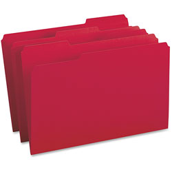 Business Source Color Coding File Folders, 1/3Cut, 9-1/2 in x 14 in, Legal, 100/BX, RD