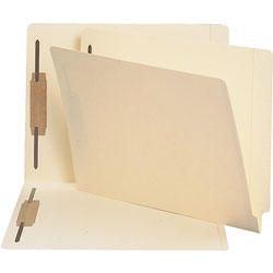 Business Source Fastener Folders,w/2-Ply Tab,Pos 1 and 3,Letter,50/BX,Manilla