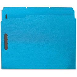 Business Source Fastener Folders, w/2-Ply Tab, 1/3 AST Tab, Ltr, 50/BX, Blue
