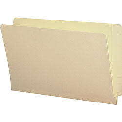 Business Source Folders, 2-Ply Straight End Tab, Lgl, 9-1/2 inFront, 100/BX, Manilla