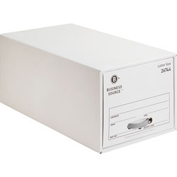 Business Source Letter Sized Storage Drawer, 14-1/4 in x 25-1/4 in x 11-1/2 in, 6/CT, White