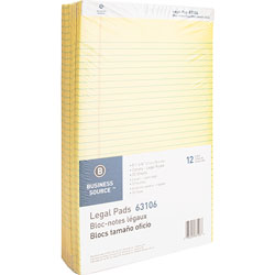 Business Source Pad, Micro-Perforated, Legal Rld, 50 Sheets, 8-1/2" x 14" 12/DZ, CA