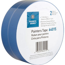 Business Source Painters Tape, Multisurface, 1 inx60 Yards, 2 Roll/PK, Blue