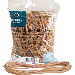 Business Source Rubber Bands, 1/4 lb., Approx. 62/BX, Size 117B, 7 inx1/8 in, Natural
