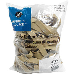 Business Source Rubber Bands, Size 105, l lb bag, Natural Crepe