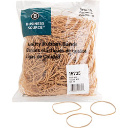 Business Source Rubber Bands, Size 18, 1 lb bag, Natural Crepe