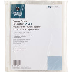 Business Source Sheet Protectors,Heavyweight,100-Sht Cap,8-1/2 in,25/PK,Clear