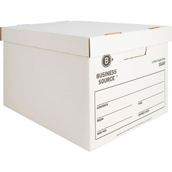 Business Source Storage Boxes, Letter/Legal, 12" x 15" x 10", White