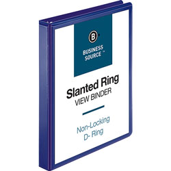 Business Source View Binder, D-Ring, 1 in, Navy