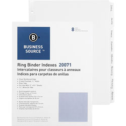 Business Source Wide Index Tabs, White