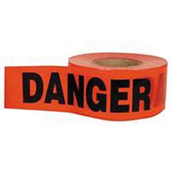 C.H. Hanson Barricade Tape, 3 in x 1,000 ft, Red, Danger