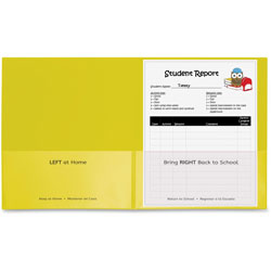 C-Line Classroom Connector Folders, 9 in x 11-3/4 in, 25/BX, Yellow