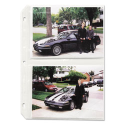 C-Line Clear Photo Pages for Four 5 x 7 Photos, 3-Hole Punched, 11-1/4 x 8-1/8 (CLI52572)