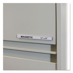 C-Line HOL-DEX Magnetic Shelf/Bin Label Holders, Side Load, 1/2 in x 6 in, Clear, 10/Box