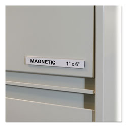 C-Line HOL-DEX Magnetic Shelf/Bin Label Holders, Side Load, 1 in x 6 in, Clear, 10/Box