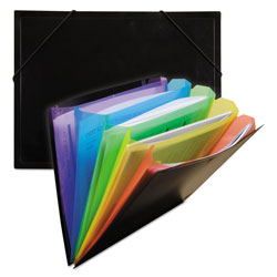 C-Line Rainbow Document Sorter/Case, 5 in Expansion, 5 Sections, Letter Size, Black/Multicolor