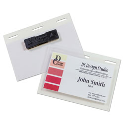 C-Line Self-Laminating Magnetic Style Name Badge Holder Kit, 2 in x 3 in, Clear, 20/Box