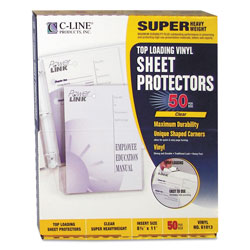 C-Line Super Heavyweight Vinyl Sheet Protectors, Clear, 2 Sheets, 11 x 8 1/2, 50/BX (CLI61013)