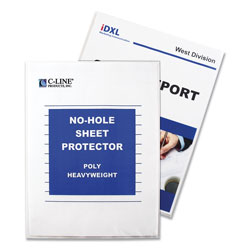 C-Line Top-Load No-Hole Sheet Protectors, Heavyweight, Clear, 2 in Capacity, 25/BX