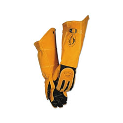 Caiman 1878 21-in FR Insulated MIG/Stick Welding Gloves, Deerskin/Boarhide, Tan/Black
