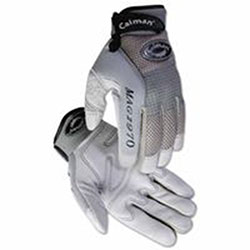 Caiman 2970 Deerskin Padded Palm Knuckle Protection Mechanics Gloves, Large, Gray