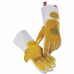 Caiman 1816 revolution® Deerskin FR Foam Fleece Lined MIG/Stick Welding Gloves, X-Large, Green/Gold, Gauntlet Cuff
