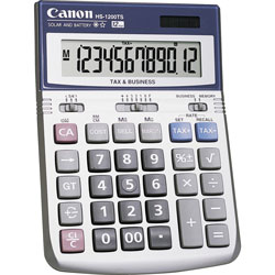 Canon HS1200TS Minidesk Calculator, Battery/Solar, 12 Digit LCD Display