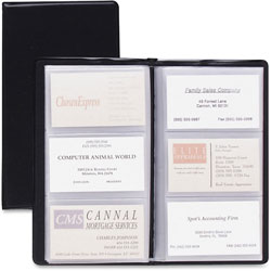 Cardinal Card Holder, Business, 72 Card Capacity, 7-3/4"x4-3/8", Vinyl, Black