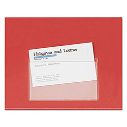 Cardinal HOLD IT Poly Business Card Pocket, Top Load, 3 3/4 x 2 3/8, Clear, 10/Pack