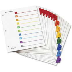 Cardinal OneStep Printable Table of Contents and Dividers, 8-Tab, 1 to 8, 11 x 8.5, White, 6 Sets
