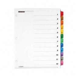 Cardinal OneStep Printable Table of Contents and Dividers, 12-Tab, 1 to 12, 11 x 8.5, White, 1 Set