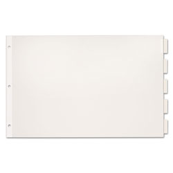Cardinal Paper Insertable Dividers, 5-Tab, 11 x 17, White, 1 Set