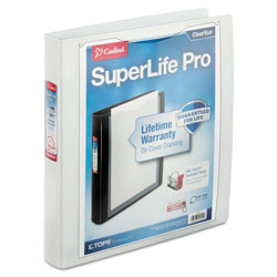 Cardinal SuperLife Pro Easy Open ClearVue Locking Slant-D Ring Binder, 3 Rings, 1.5 in Capacity, 11 x 8.5, White