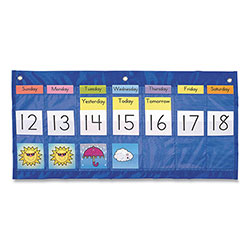 Carson Dellosa Weekly Calendar with Weather, 21 Pockets, 25 x 12.75, Blue