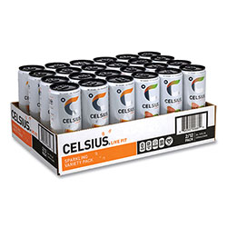 Celsius® Live Fit Variety Pack, Kiwi Guava and Orange, 12 oz Can, 24/Carton