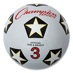 CH Products Rubber Sports Ball, For Soccer, No. 3 Size, White/Black