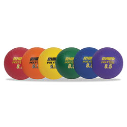 CH Rhino Playground Ball Set, 8 1/2 in Diameter, Rubber, Assorted, 6 Balls/Set