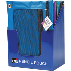 Charles Leonard 2 Pocket Pencil Pouch, 24/CT, Assorted