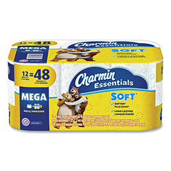 Charmin Essentials Soft Bathroom Tissue, Septic Safe, 2-Ply, White, 352 Sheets/Roll, 12/Pack