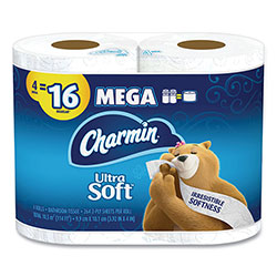 Charmin Ultra Soft Bathroom Tissue, Septic Safe, 2-Ply, White, 224 Sheets/Roll, 4 Rolls/Pack