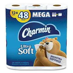 Charmin Ultra Soft Bathroom Tissue, Mega Roll, Septic Safe, 2-Ply, White, 224 Sheets/Roll, 12 Rolls/Pack