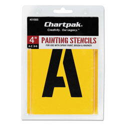 Chartpak/Pickett Painting Stencil Set, A-Z Set/0-9, Manila, 35/Set (CHA01565)