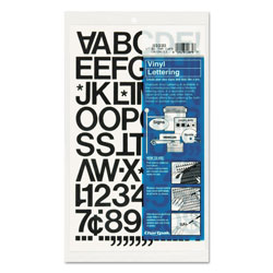 Chartpak/Pickett Press-On Vinyl Letters & Numbers, Self Adhesive, Black, 1 inh, 88/Pack