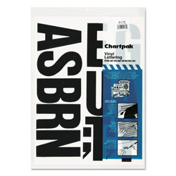 Chartpak/Pickett Press-On Vinyl Uppercase Letters, Self Adhesive, Black, 4"h, 58/Pack (CHA01175)