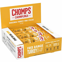 Chomps Chomplings Snack Sticks, Gluten-free, Non-GMO, Original Turkey, 0.50 oz, 24/Pack