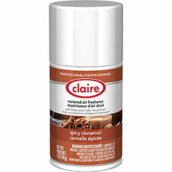 Claire Spicy Cinnamon Metered Air Freshener, Aerosol, 330 Sq. ft., 10 fl oz (0.3 quart), 30 Day, 12/Pack