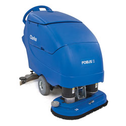 Clarke FOCUS® II Disc 28 Mid-size Autoscrubber, 242 Ah Wet Batteries, Onboard Charger, Pad Holder